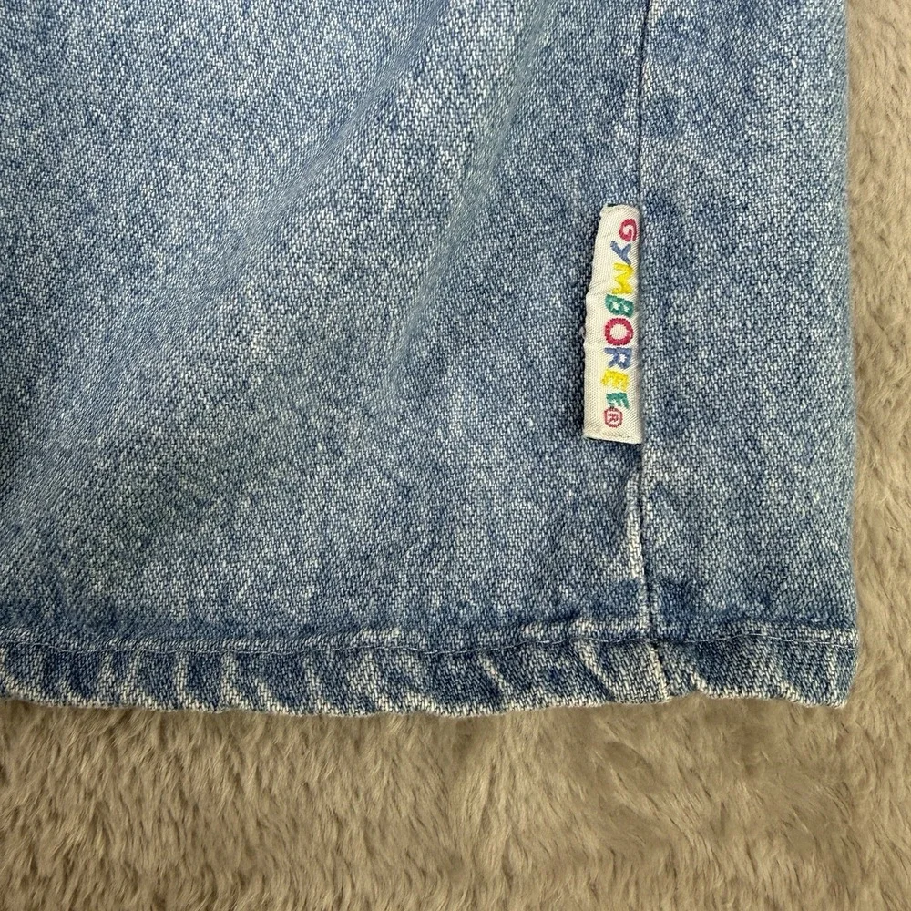 Vintage Gymboree Denim Overall Style Dress Sz S Rainbow Tag 90s 2000s Y2K